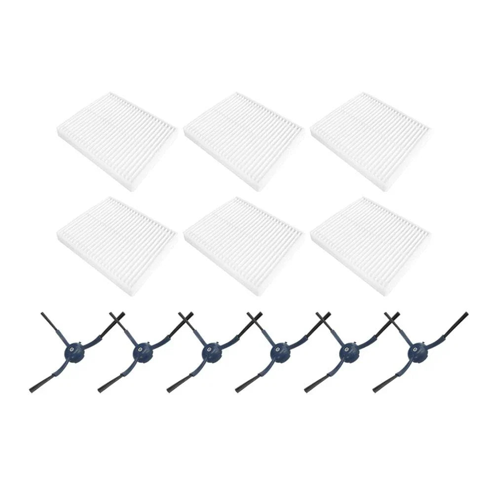 6 HEPA Filters & 6 Side Brushes for Eufy G50 L60 (2019–2023)