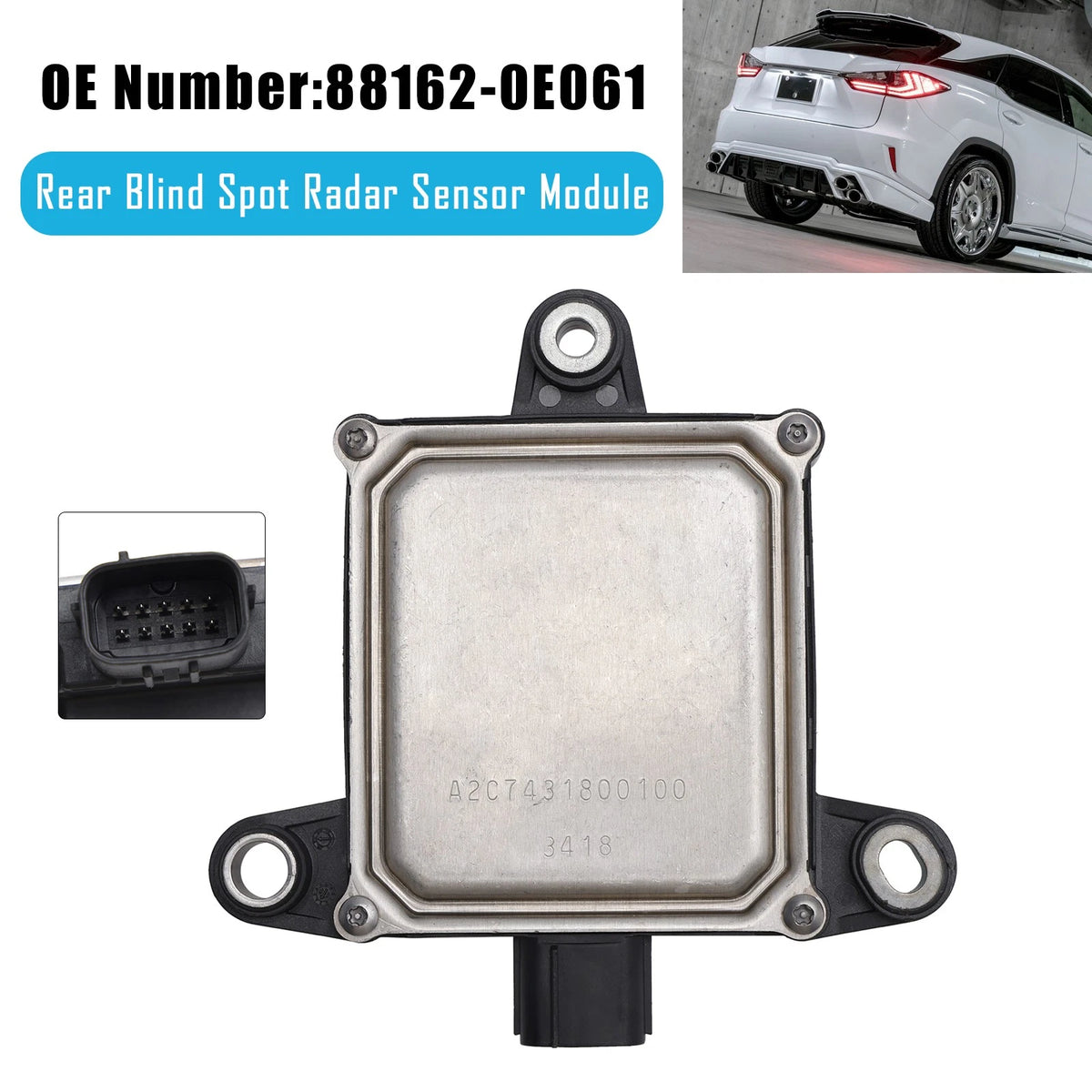 Rear Blind Spot Radar Sensor Module 88162-0E061 for Lexus RX350 RX450h (2016–2019)