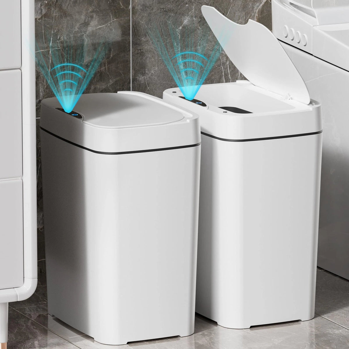 2X 2.7 Gal Bathroom Trash Can with Lid for Vanpopubs