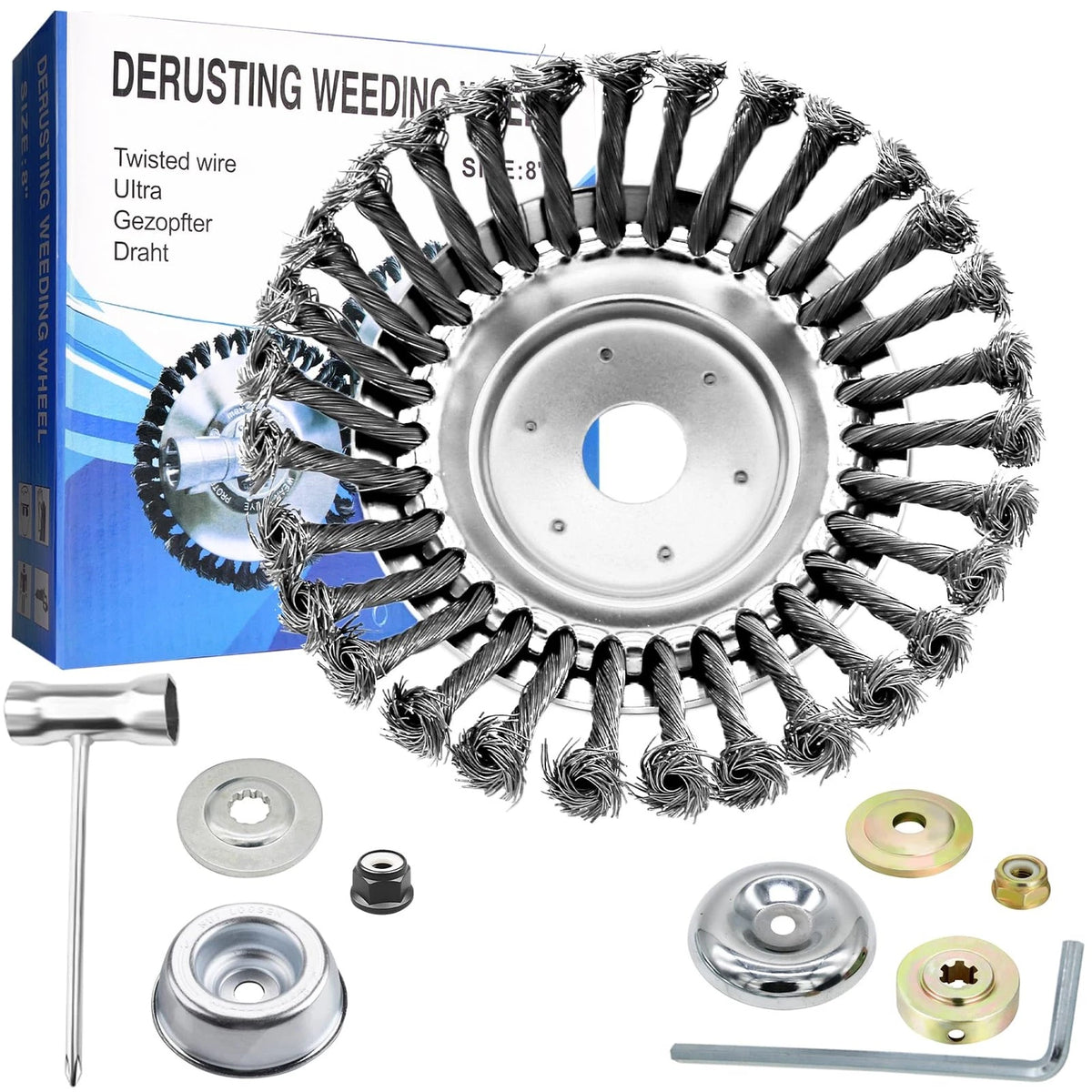 8 Inch Steel Wire Trimmer Head for Weed Eater Brush Cutter
