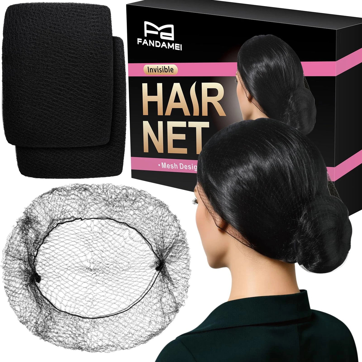 120 PCS Invisible Black Hair Nets for Food Service