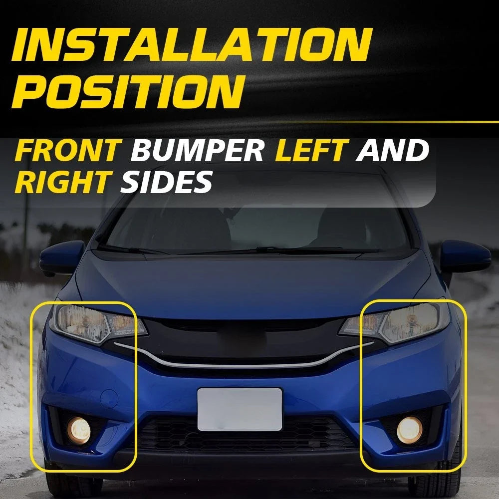 Set of 2 Bumper Impact Bar Brackets for Honda Fit (2009–2014) Black