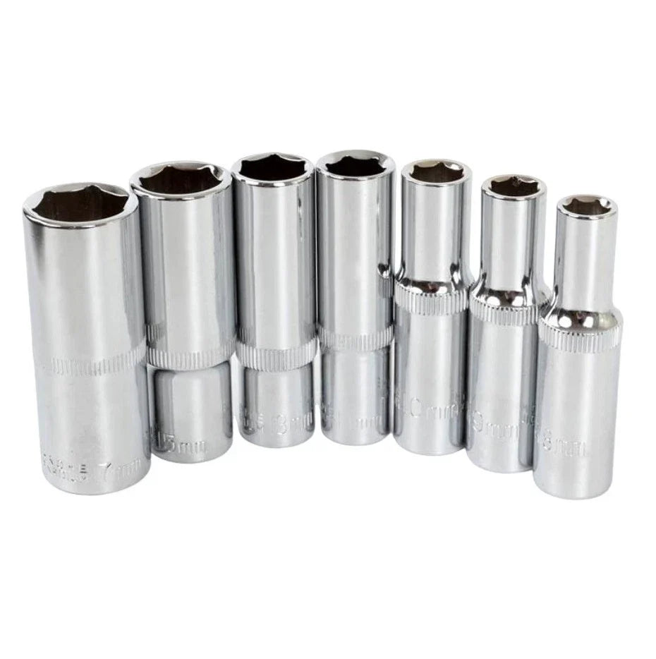 Set of 16 Deep Sockets for Versatile Applications (38 Inch)