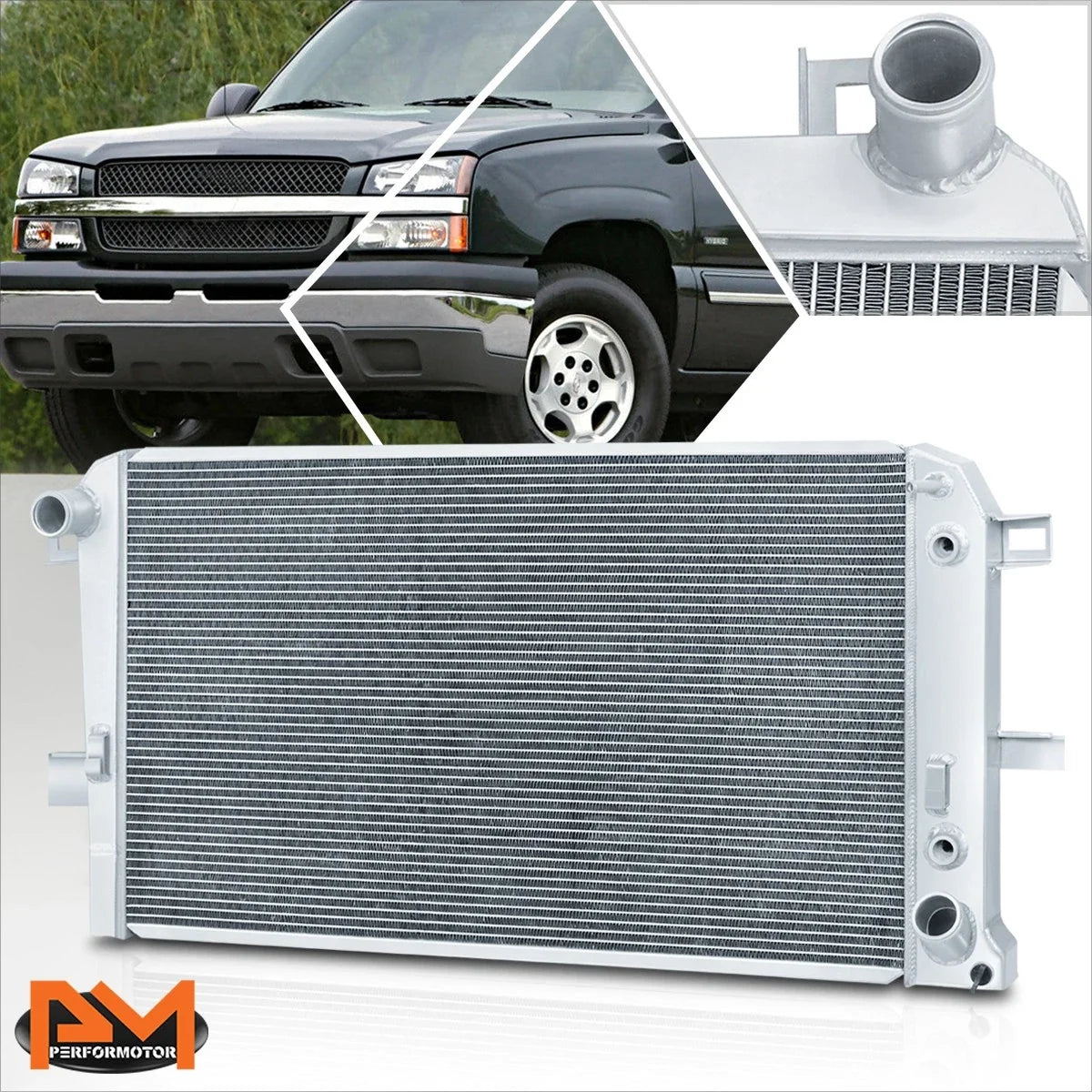 3-Row Aluminum Cooling Radiator for Chevy Silverado/GMC Sierra (2001–2005)