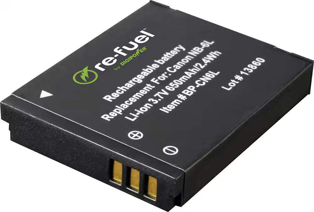 Re-Fuel Camera Battery for Canon NB-6L (Rechargeable)