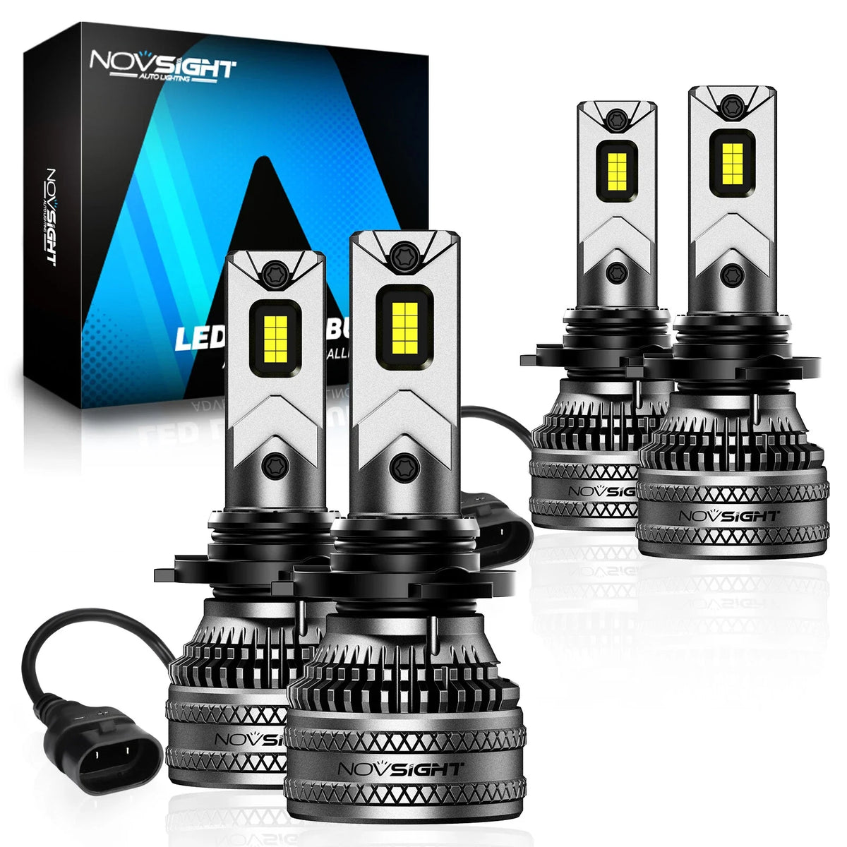 2X LED Headlight Bulbs 9005 9006 HB3 HB4 for High Low Beam (200W, 6500K)
