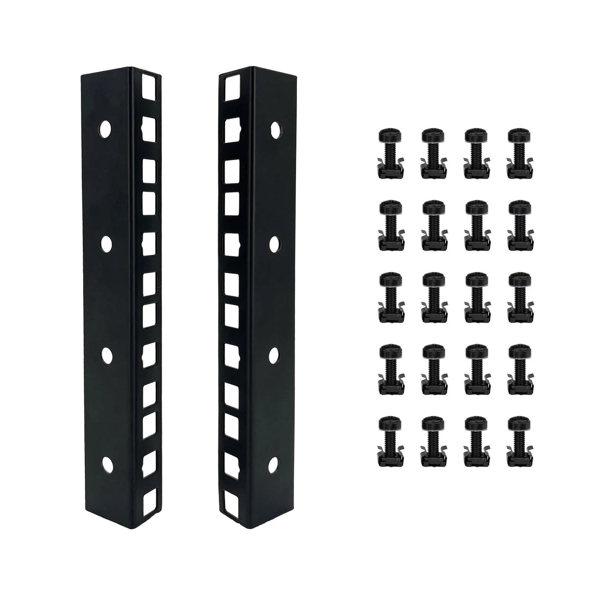 Set of 4 Rack Rails with M6 Mount Screws and Cage Nuts for FMUSER 4U