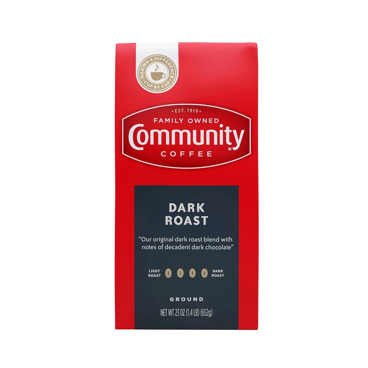 Ground Coffee Dark Roast for Community Coffee (Vacuum Packed 23 Ounce)