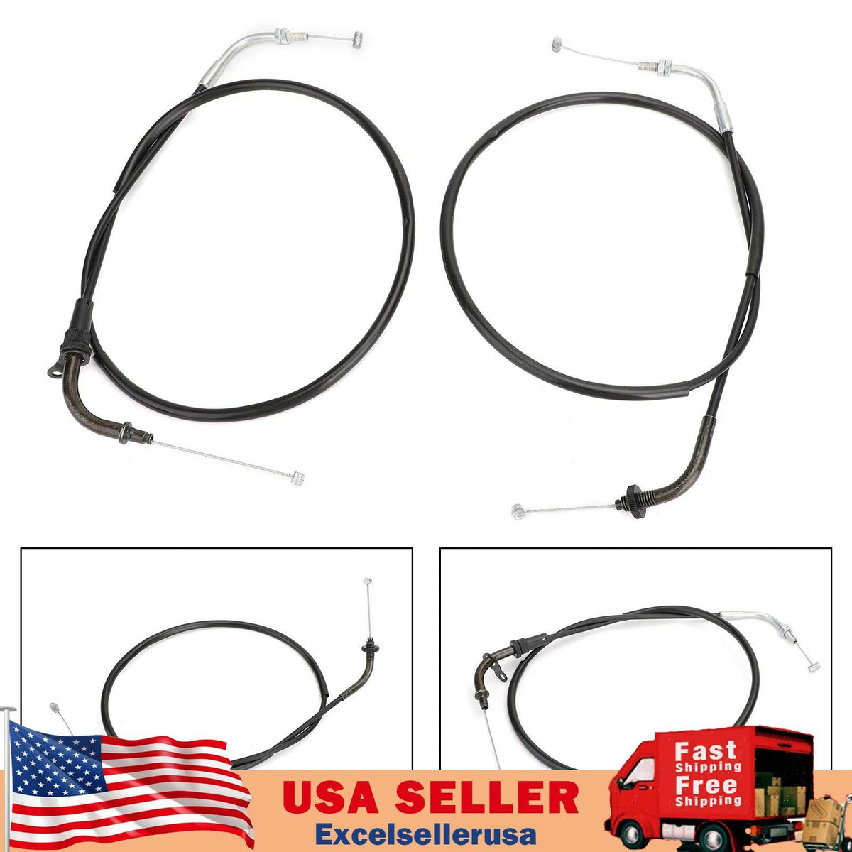 Throttle Cable Wires for Yamaha XVS400 DS400 V-Star (1996–2012) BLL-280-Black