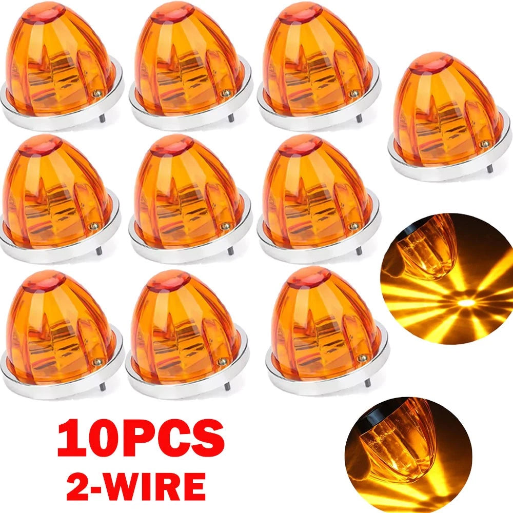 10x LED Watermelon Light Indicator Side Marker Lamp for Truck Trailer