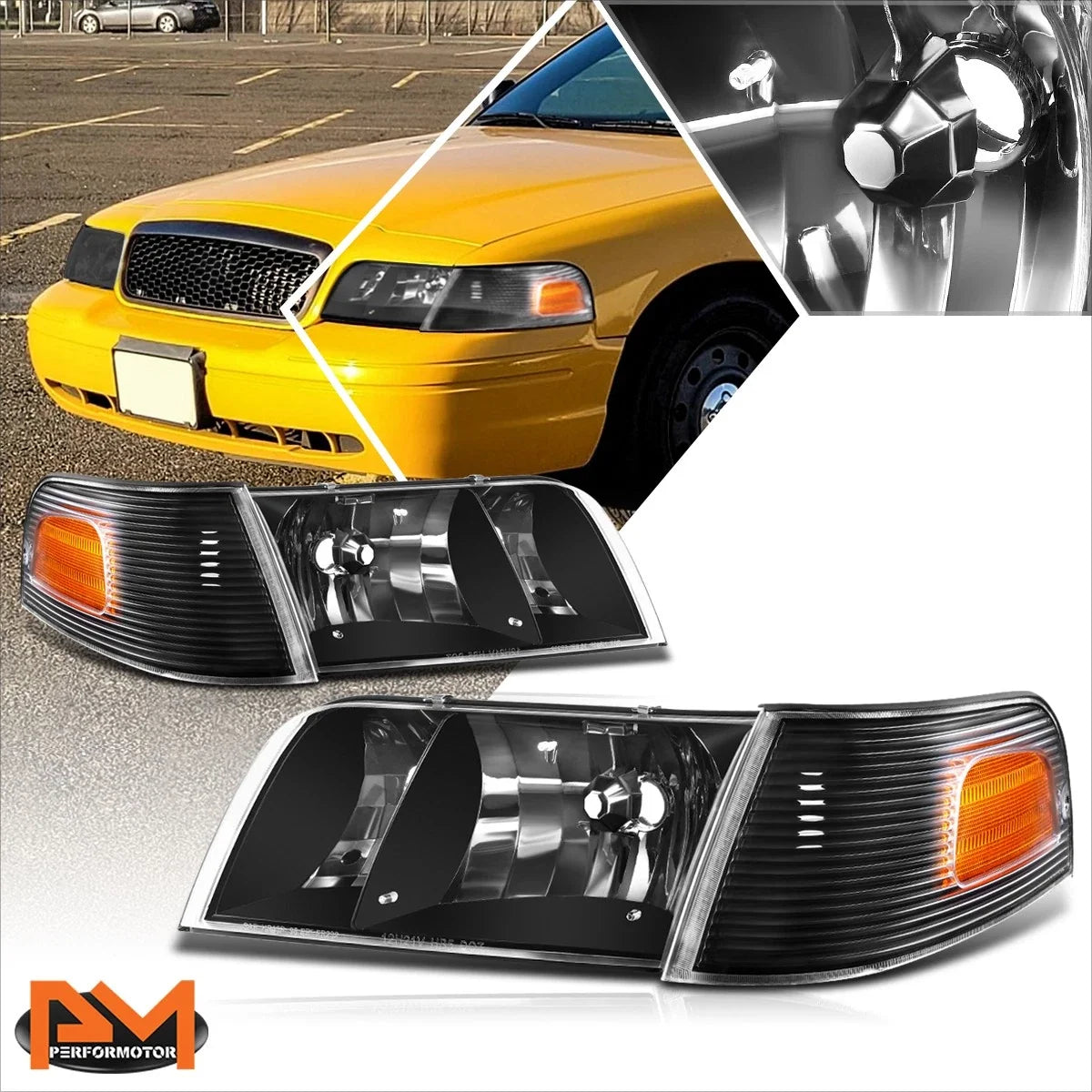 Factory Style Headlights Lamp Set for Ford Crown Victoria (1998–2011)