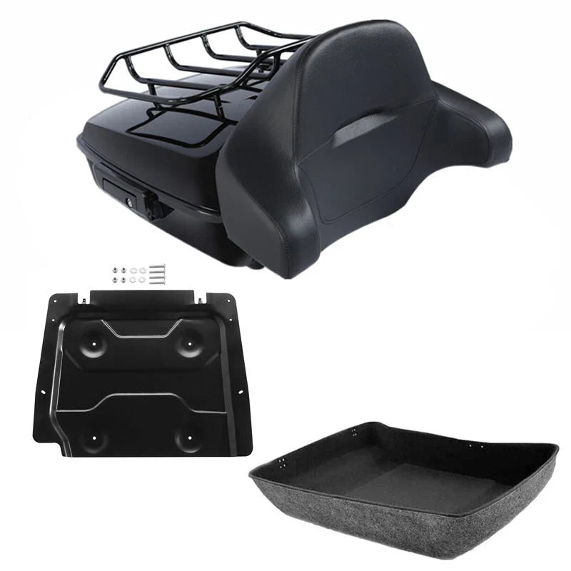 Black Chopped Trunk Backrest Pad for Harley Road Glide (2014–2026)