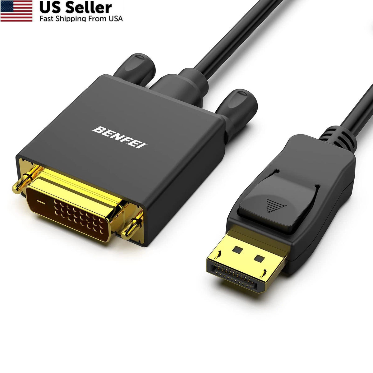 10 Feet DisplayPort to DVI Cable for Universal Use (1 Pack)