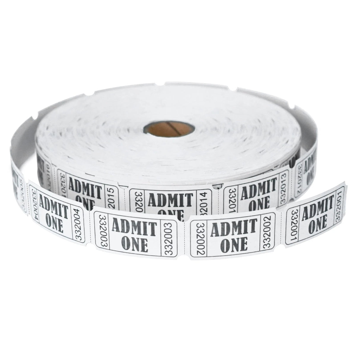 Set of 2000 White Raffle Tickets with Perforations 1" x 2"