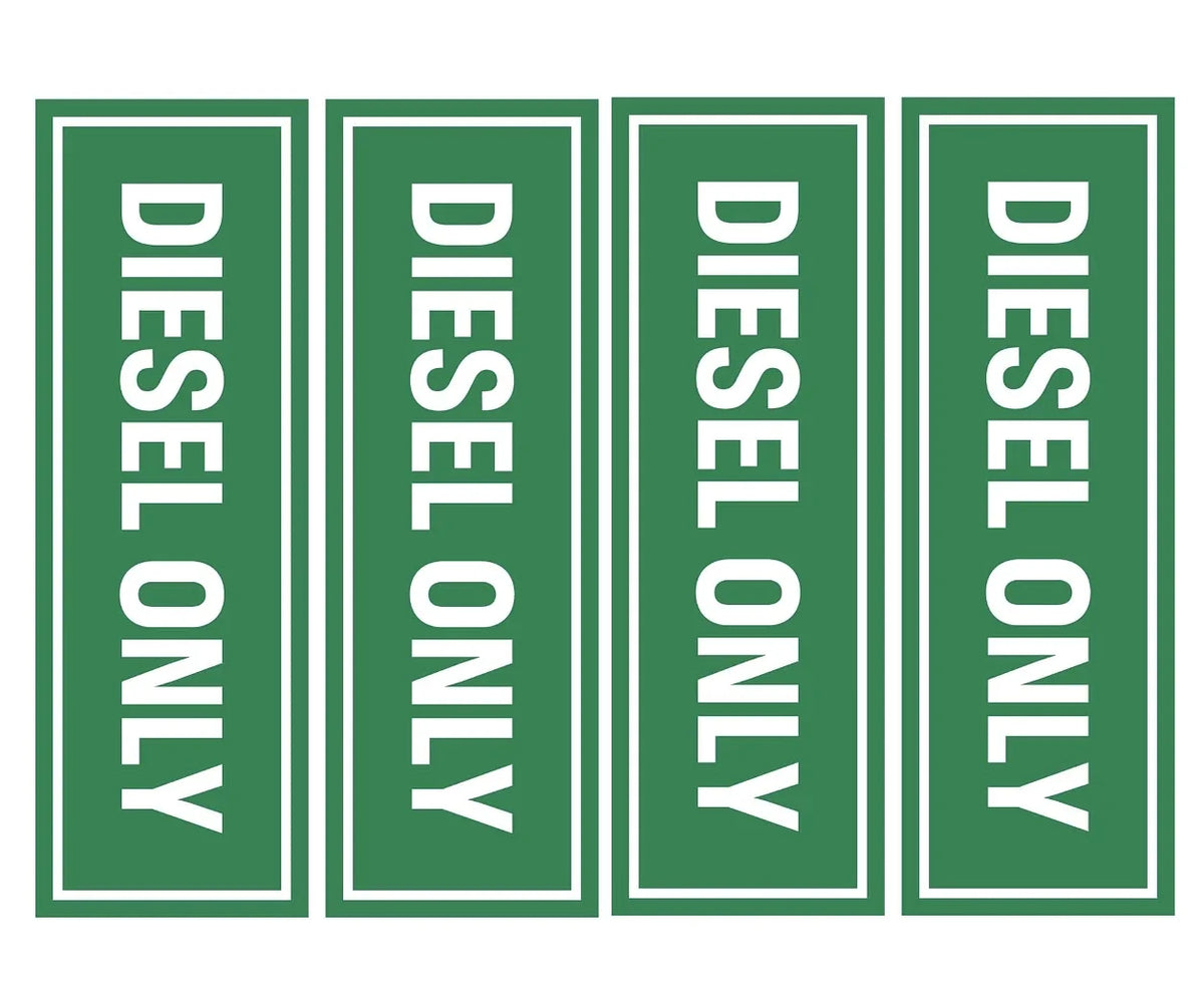 Set of 4 Diesel Only Vinyl Stickers for Truck
