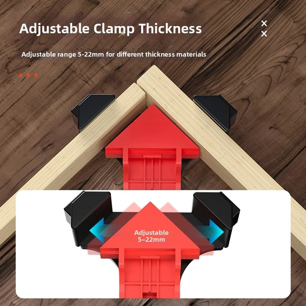 4 Piece Adjustable Right Angle Clamp Set 5-22mm for Wood Frame Projects