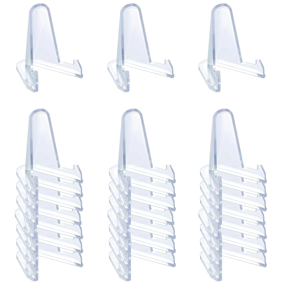 Set of 24 Acrylic Card Display Stands Easels 2.3 Inch for Collectibles