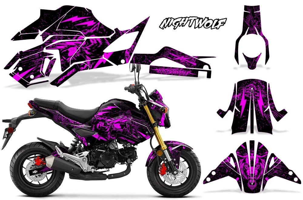 Decal Graphic Kit for Honda GROM125 (2017–2020) - Nightwolf Pink