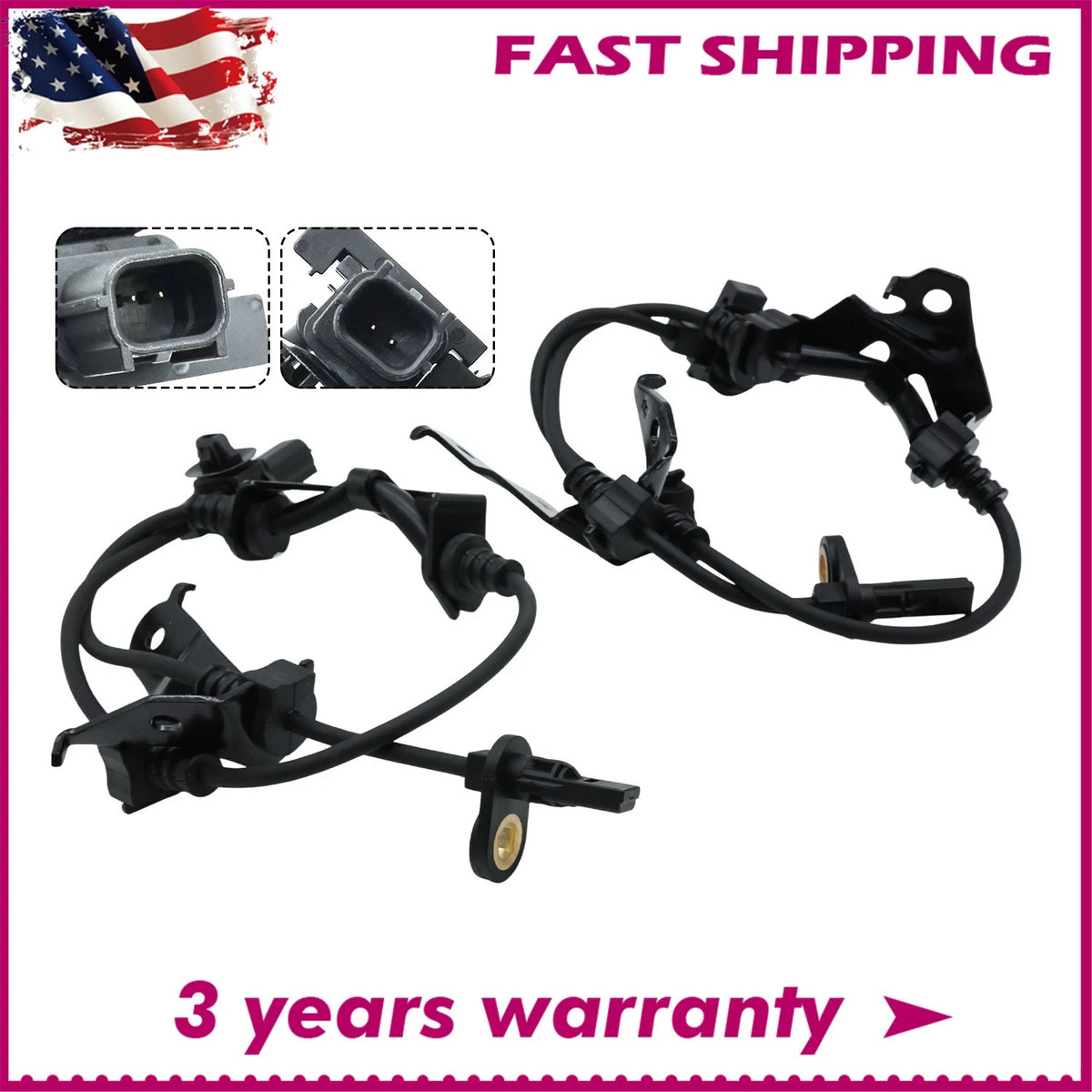 2 ABS Wheel Speed Sensors for Honda Accord (2008–2012) CLSDCGQ-ACCORD-08-12F, ALS1553, ALS1554