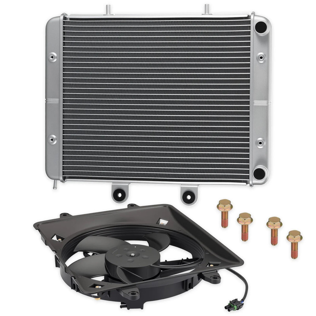 Aluminum Radiator + Cooling Fan for Polaris Sportsman 700 EFI (2004–2008)