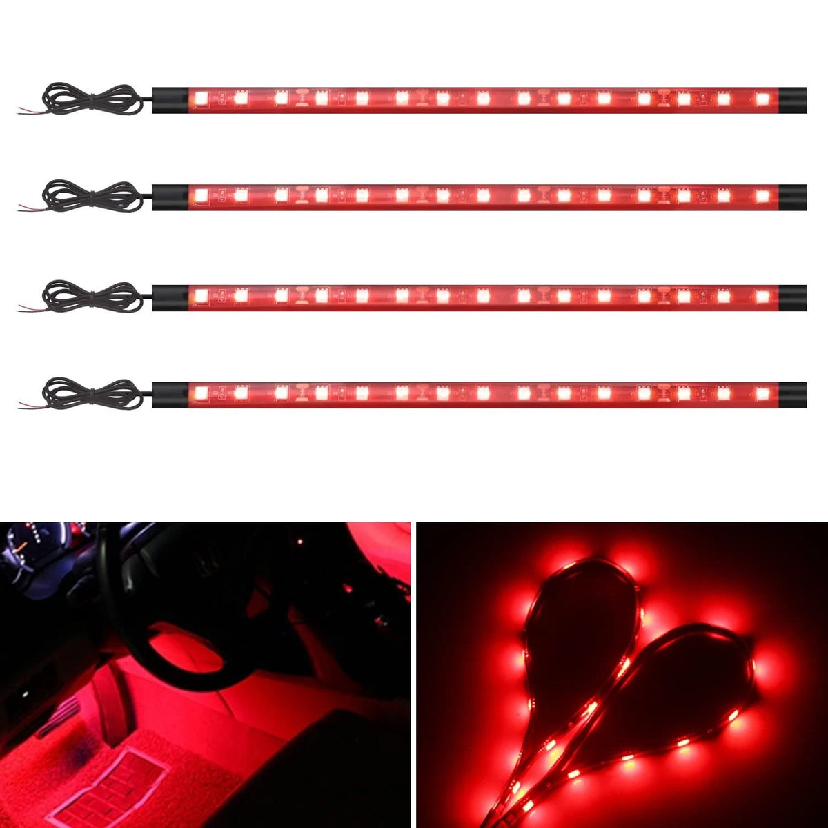 LED Strip Lights for Golf Cart, Motorcycle, Boat, Kayak (12V Waterproof Pack)