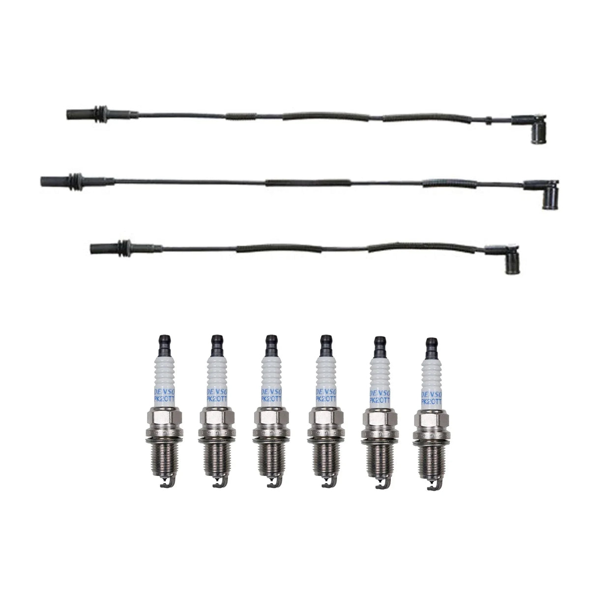Denso 7mm Wire Set & 6 Platinum Spark Plugs Kit for Dodge Jeep Ram 3.7 V6 (0.04)