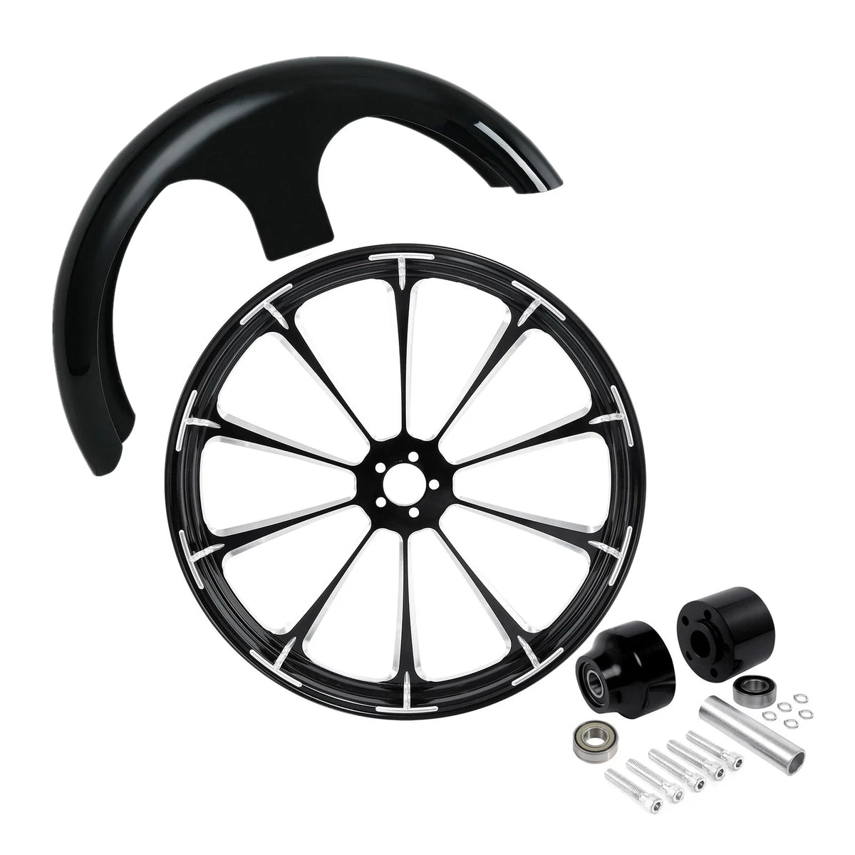 30" Front Wheel Rim Hub for Harley Touring (2008–Up) - Painted Fender
