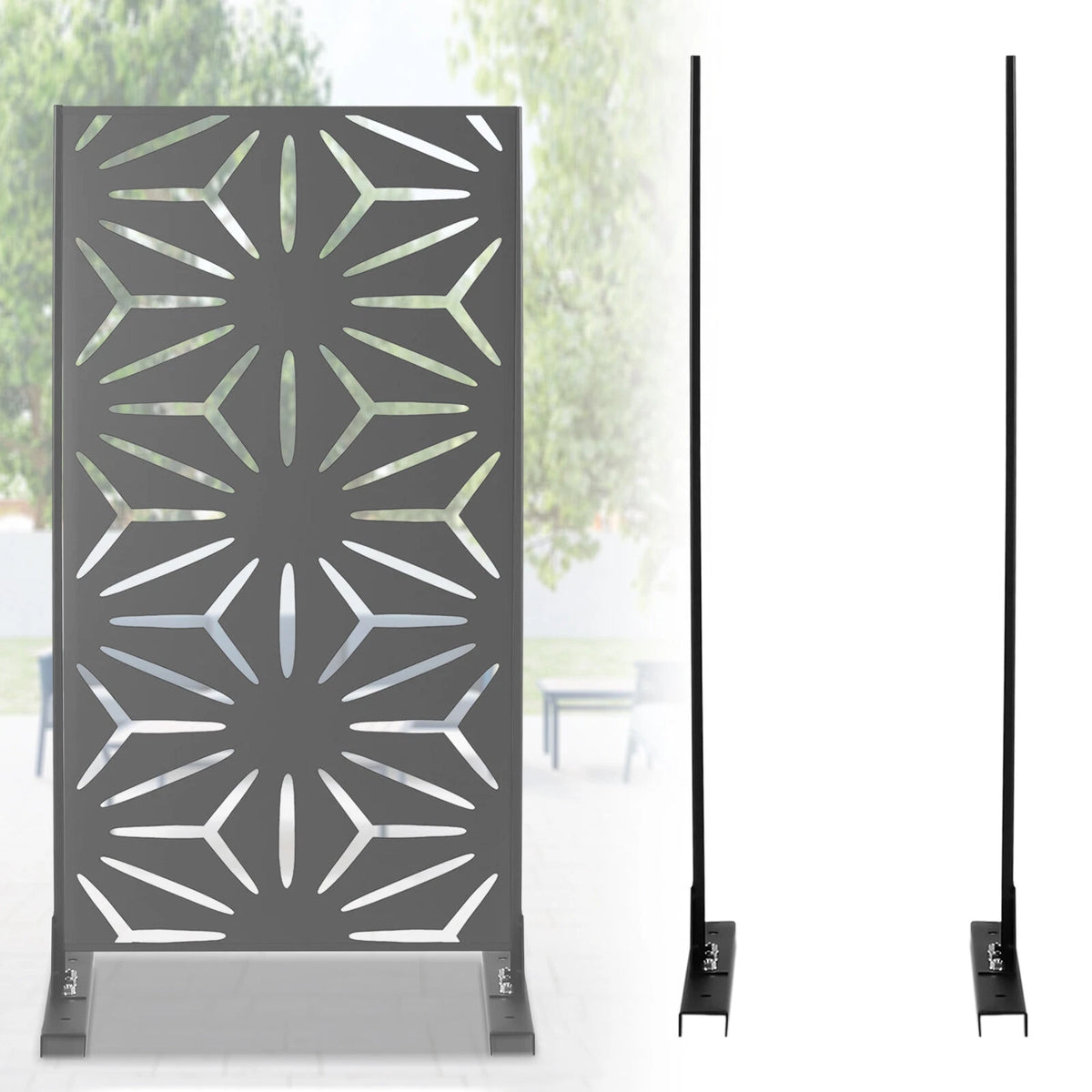 Metal Privacy Screen Stand for Decorative Patio Fence