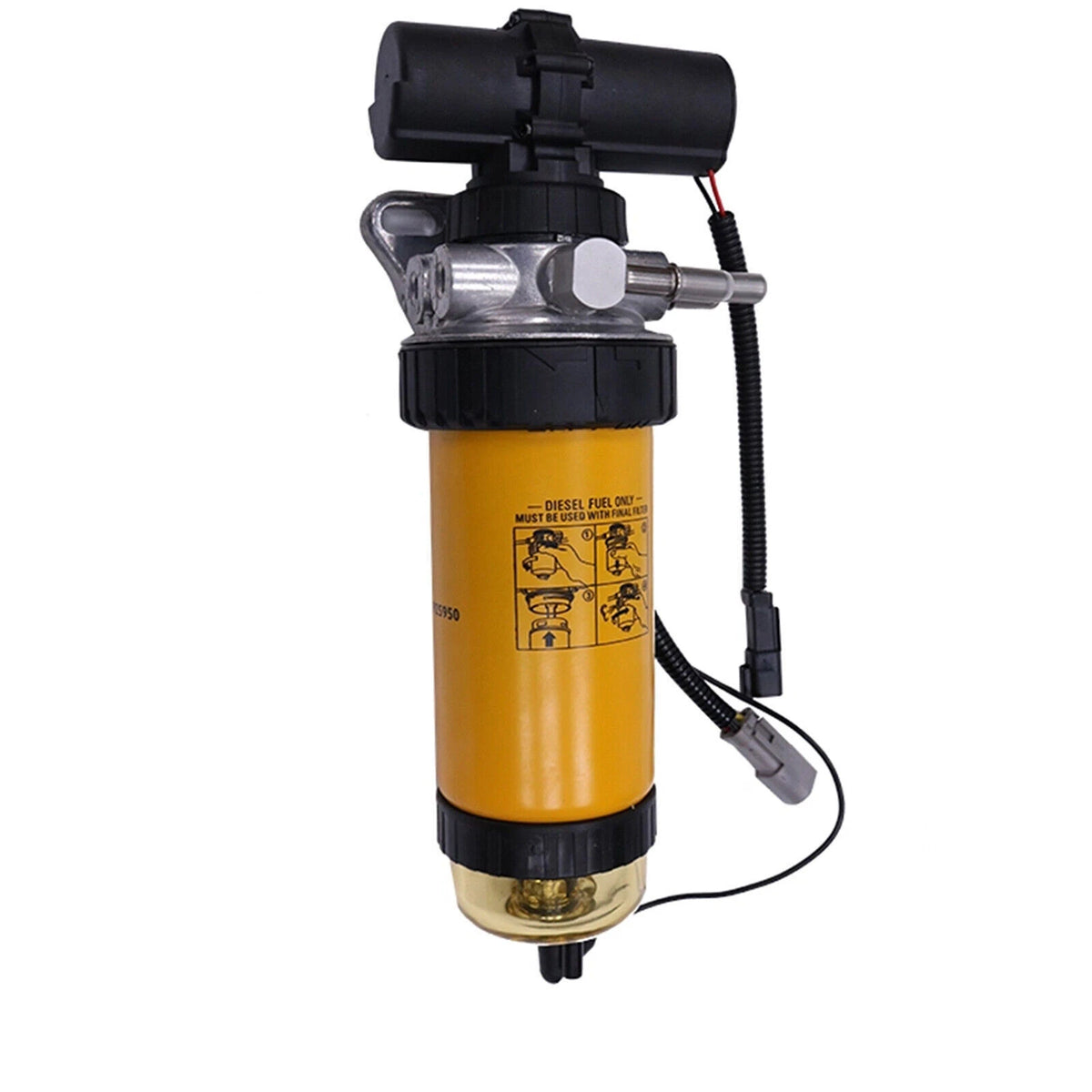 Fuel Lift Pump & Filter Assembly 12V for JCB Loader 3CX 4CX (333, C3351 320, A7046)