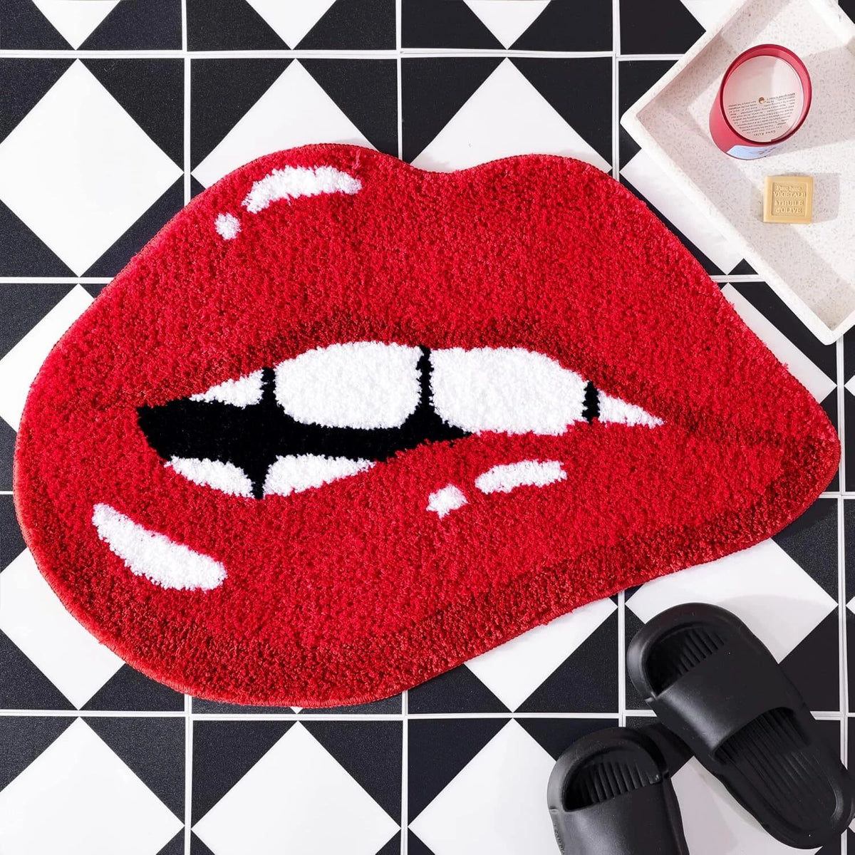 Bathroom Rug for Cute Funny Biting Lip Shape (30x20in)