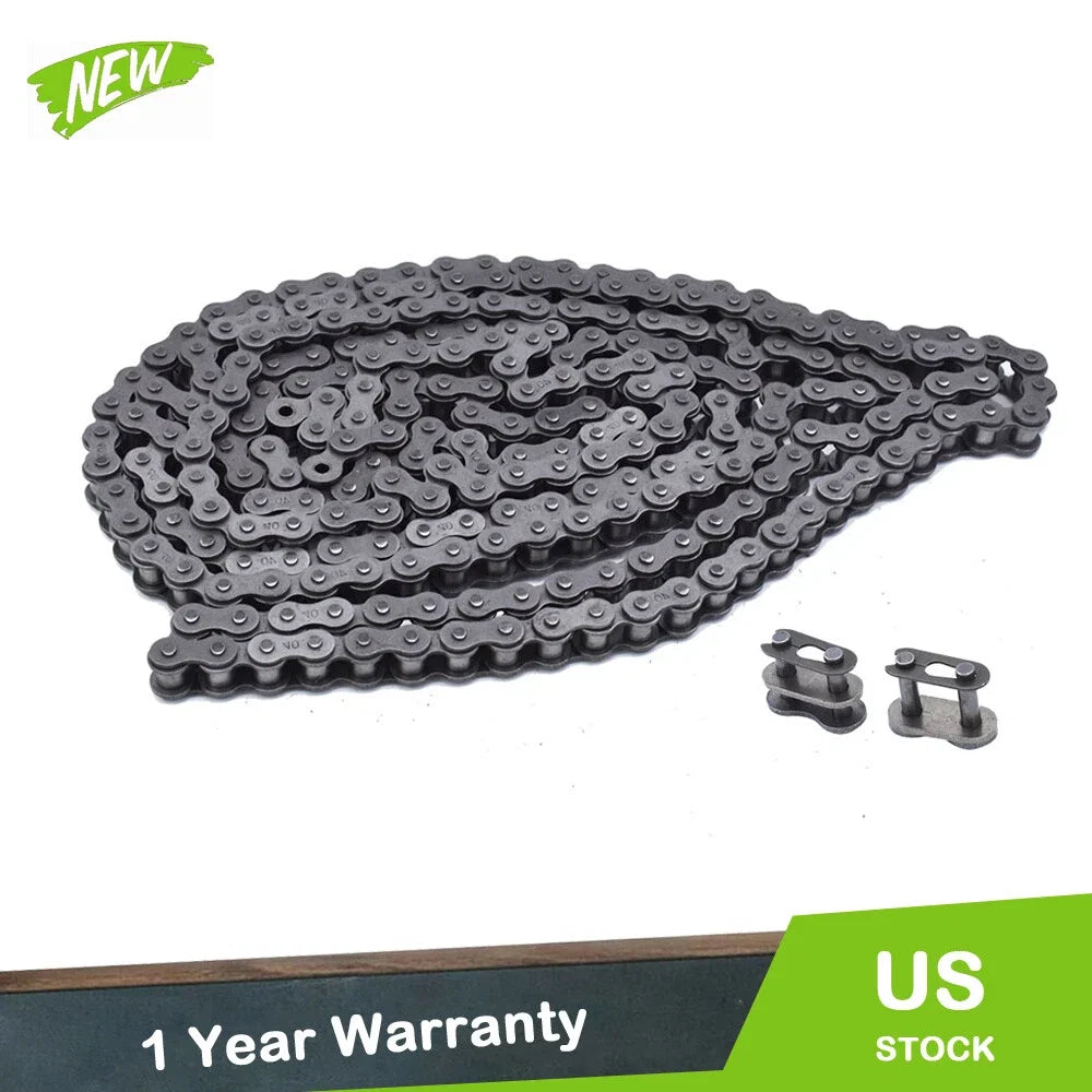 10 Feet #40 Roller Chain with 2 Connecting Links Carbon Steel