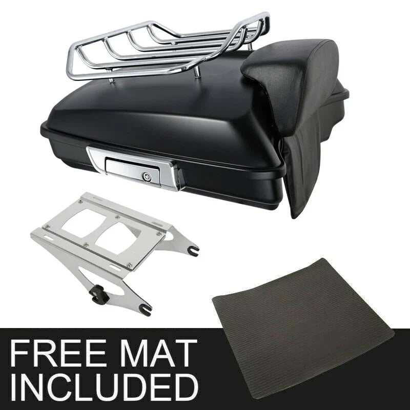 Matte Razor Trunk Backrest Mount Rack for Harley Touring Street Glide (2014–2026)