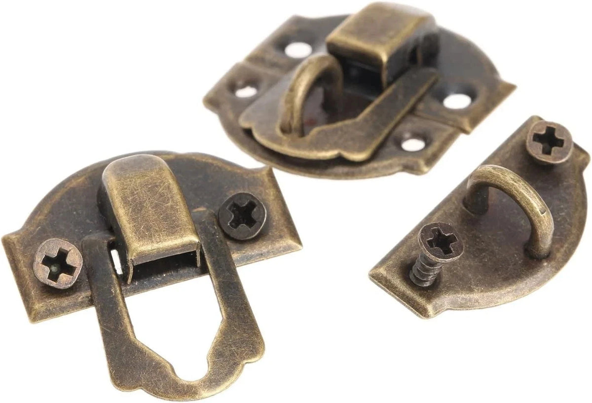 12Pcs Antique Brass Decorative Hasp Latch Lock for Jewelry Box