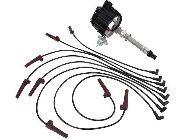 Set of 4 Ignition Distributor & Spark Plug Wires for GMC C3500 (1985–1986) 11822QYWT
