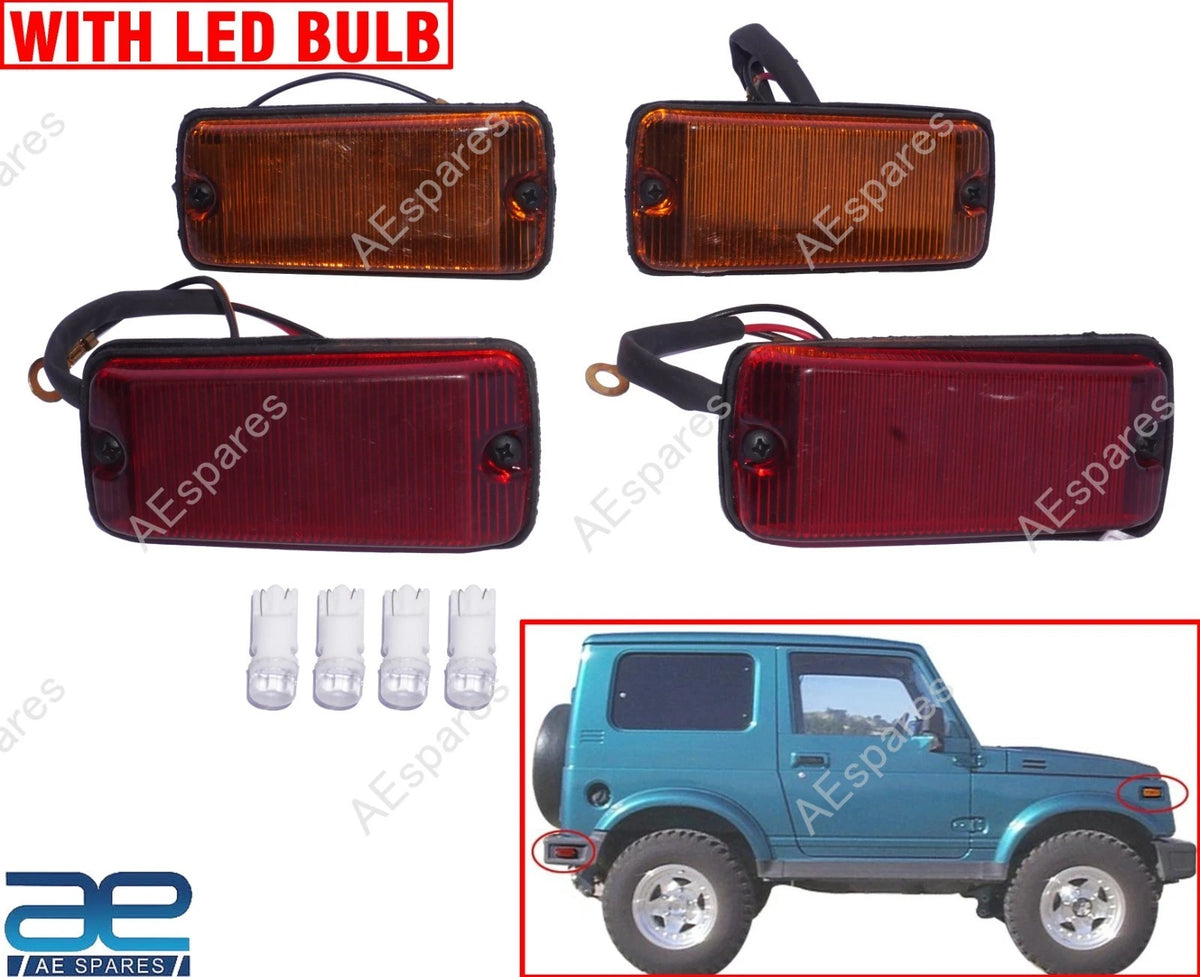 Set of 2 Front & Rear Side Marker Lights for Suzuki Samurai SJ413 SJ410 (1985–1995) - 36410M80010