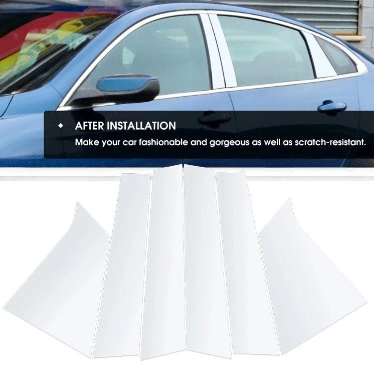 6x Chrome Pillar Posts Door Trim Cover for Chevrolet Malibu (2016–2024)
