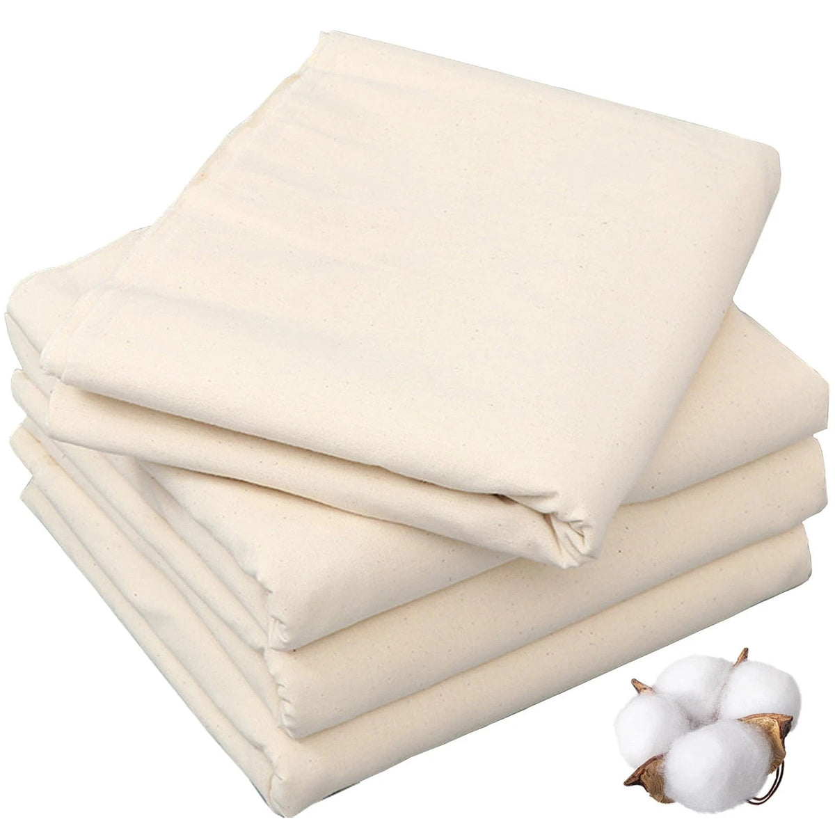 100% Cotton Muslin Fabric Unbleached 63in x 10.9 Yards Medium Weight