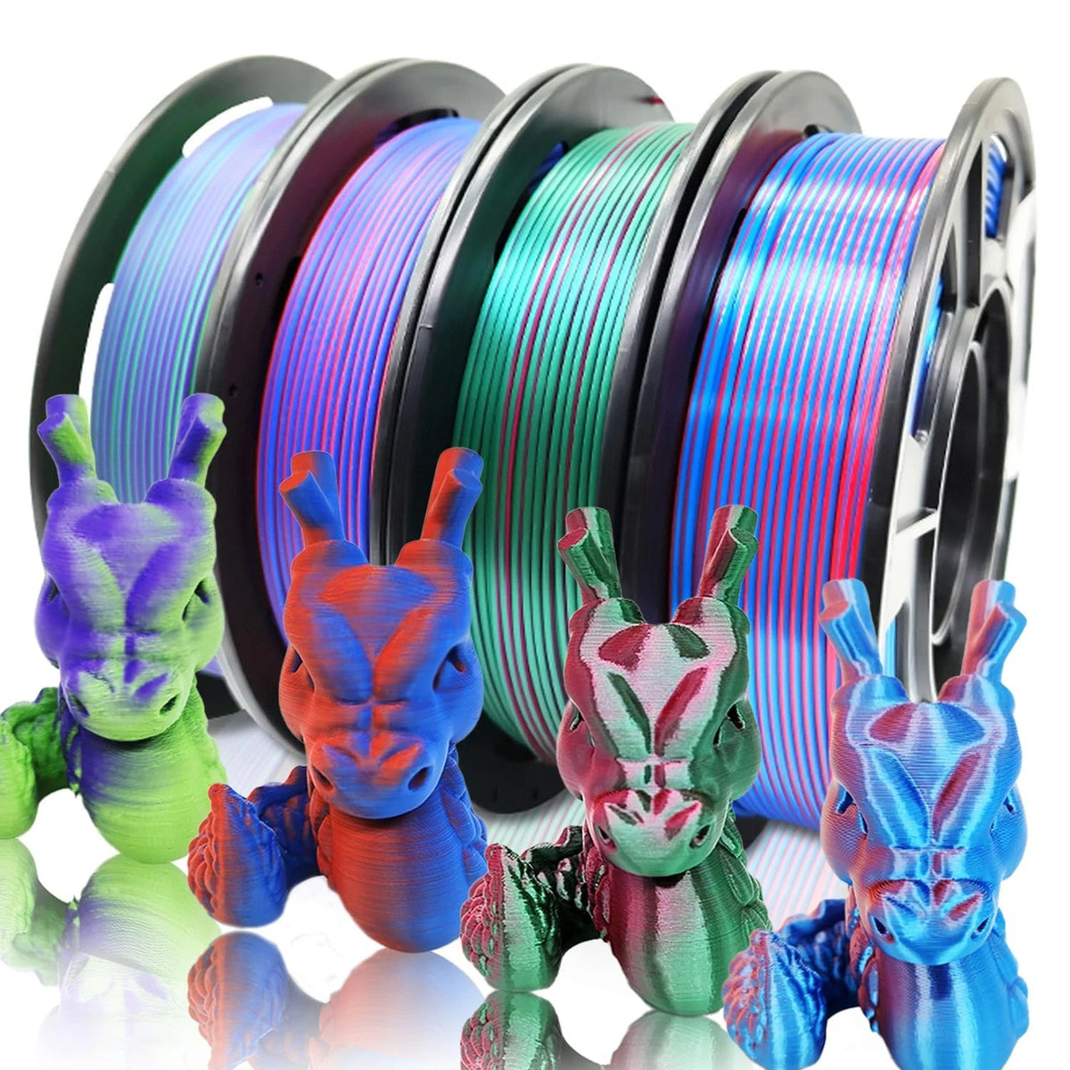 4X 250g Dual Color PLA Filament for 3D Printers