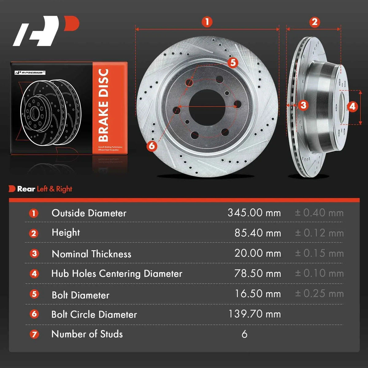 Drilled Rotors for Chevrolet Silverado 1500 GMC Sierra 1500 Yukon (2007–2018)