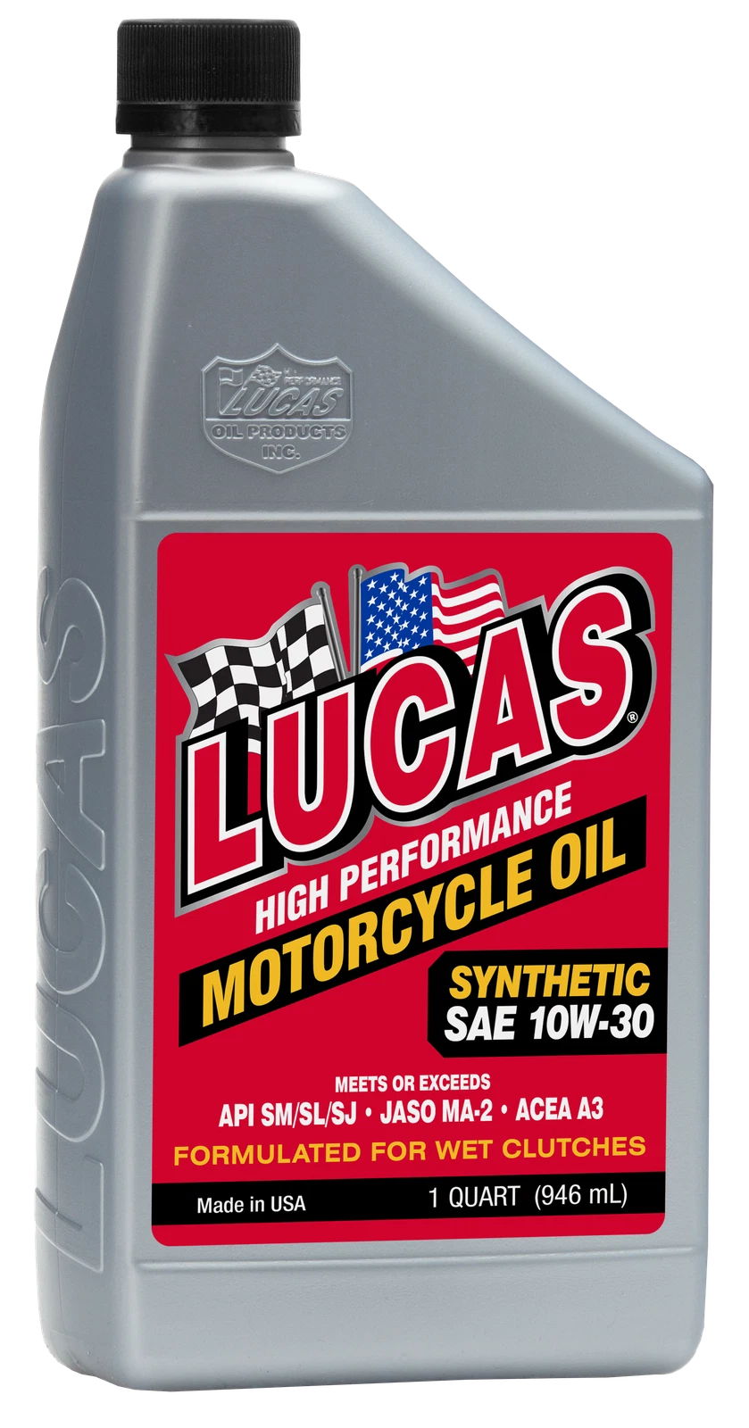 1 Quart Lucas 10708 Synthetic Motorcycle Engine Oil 10W-30