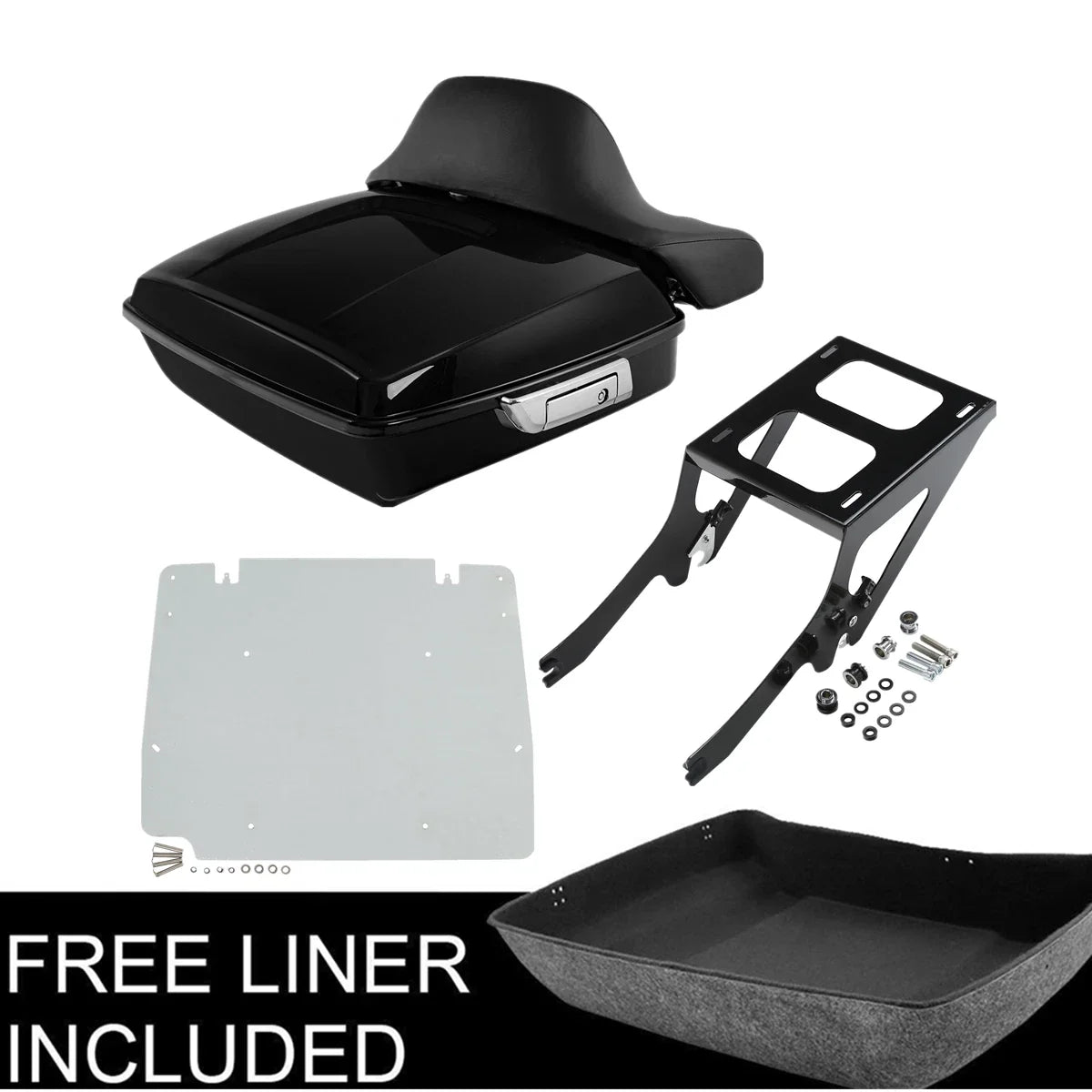 Chopped Trunk Pad Mount Rack Base Plate for Harley Deluxe Heritage Classic (2018–2023)
