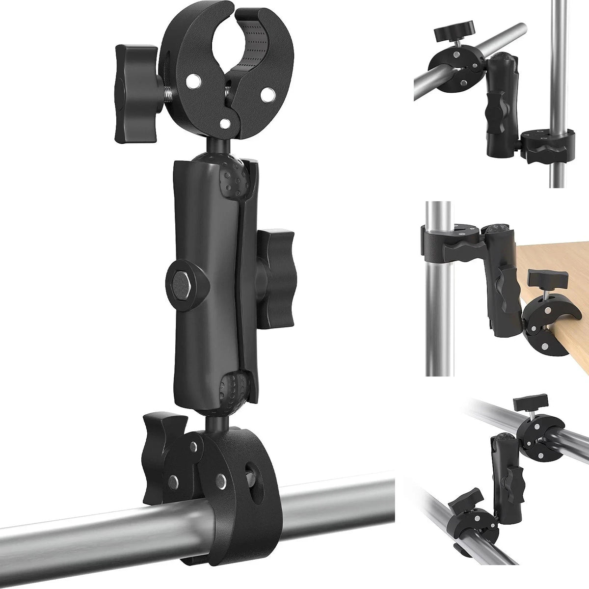 2X Umbrella Camera Pole Clamp Holder for Universal Use (360° Rotation)