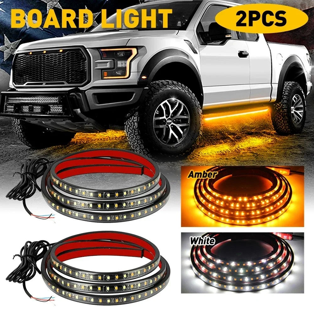 60" LED Running Board Light Strip for Truck (White/Amber)