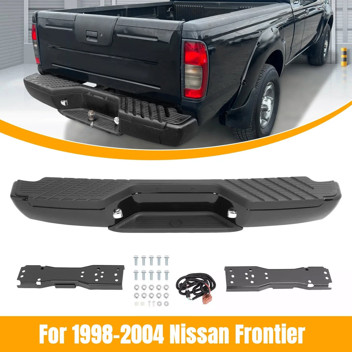Complete Rear Step Bumper Assembly Steel for Nissan Frontier (1998–2004)