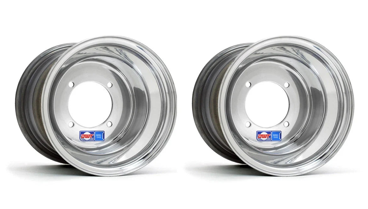 Set of 2 DWT Polished Rear Wheels Rims 9x8 for Honda 450R 400EX 250R 350X 200X