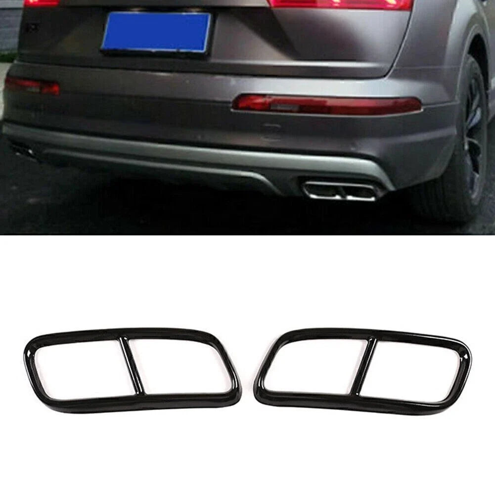 Dual Exhaust Tip Cover Trim for Audi Q7 (2016–2019) - Black