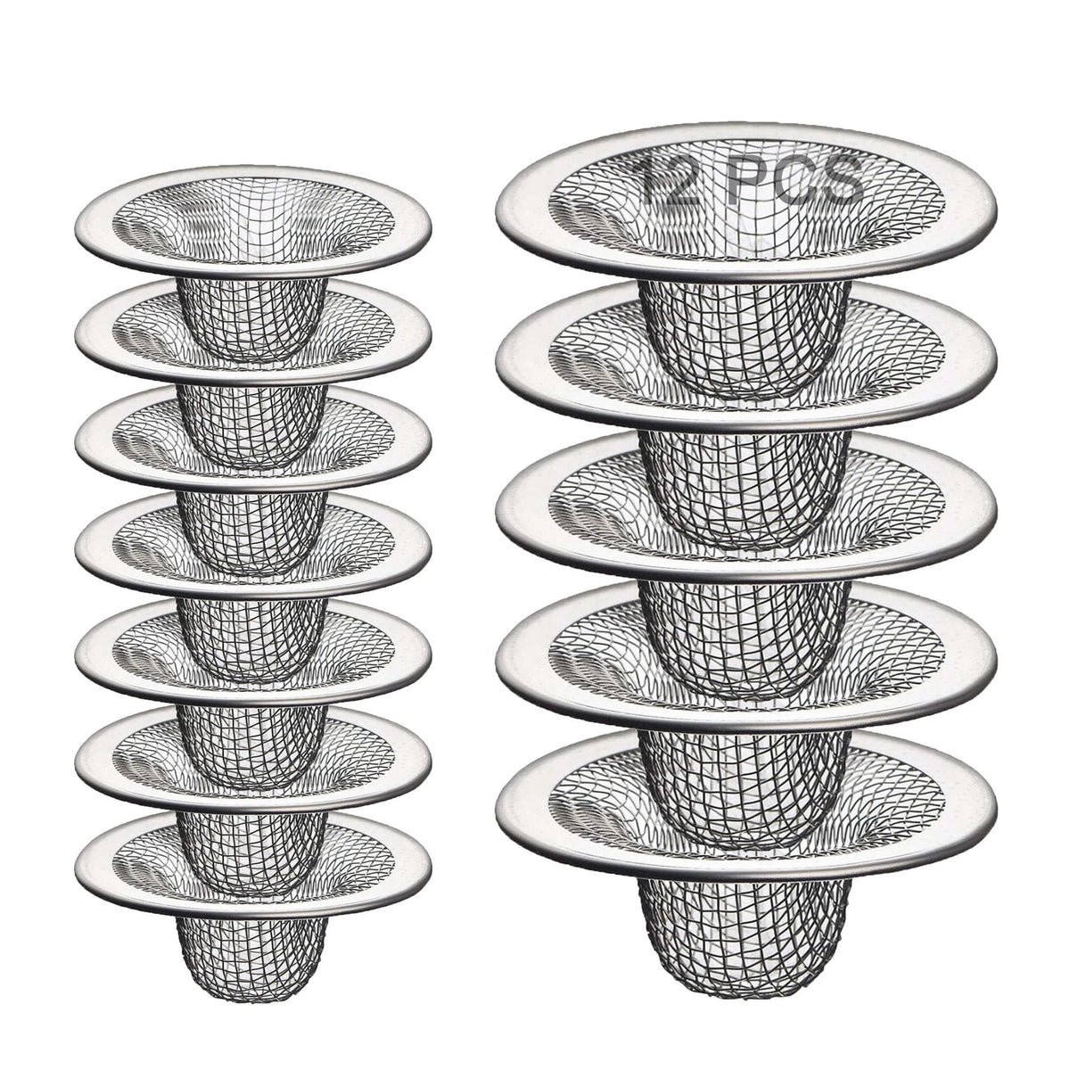Set of 12 Stainless Steel Slop Baskets 2.75'' & 4.41''