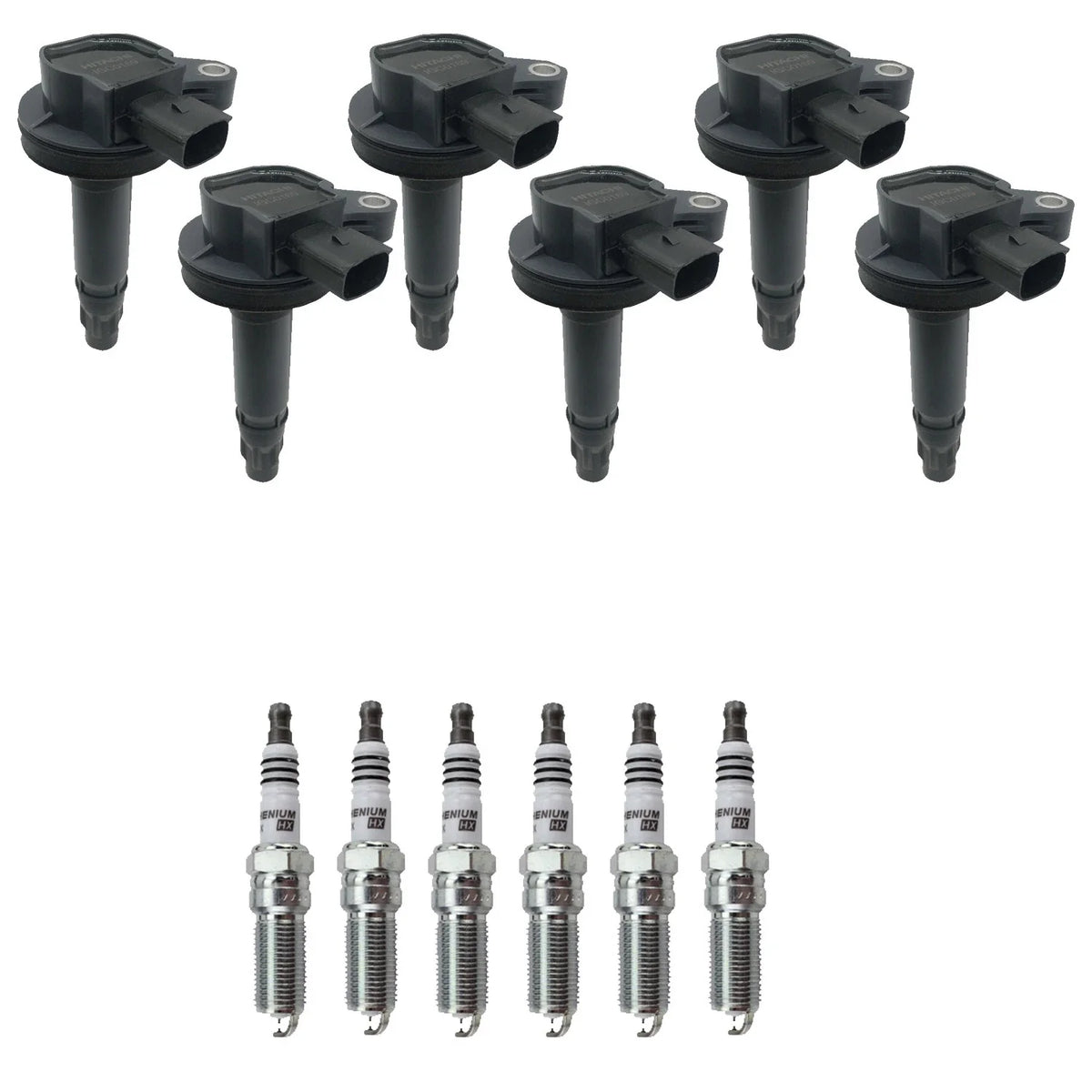 Set of 6 Ignition Coils & NGK Ruthenium Spark Plugs for Ford Edge F-150 (2009–2014)