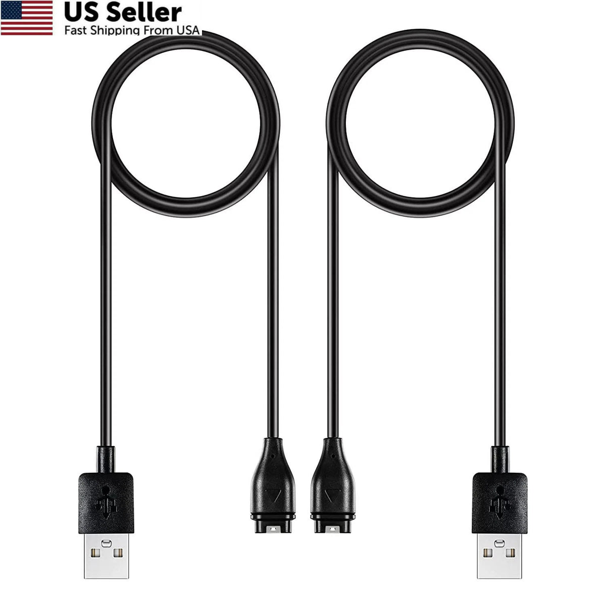 2X USB Charger Cable for Garmin Fenix 7 6 5 Forerunner Vivoactive 4