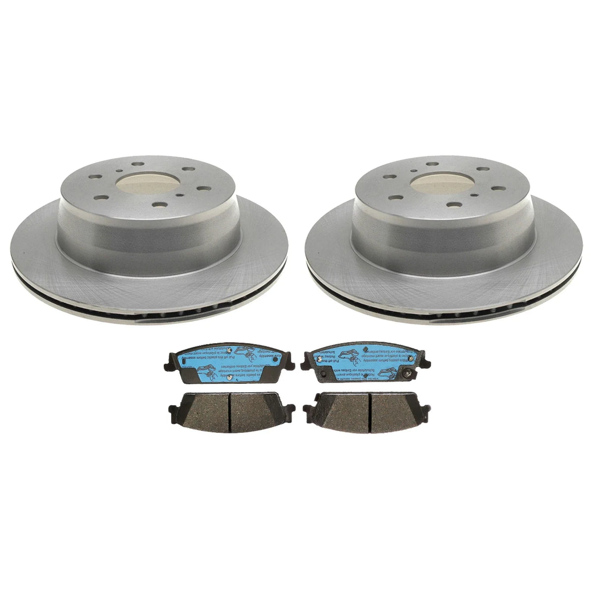 ACDelco Silver Rear Brake Kit 345mm Disc Rotors Pads for Escalade Silverado (2007–2014)